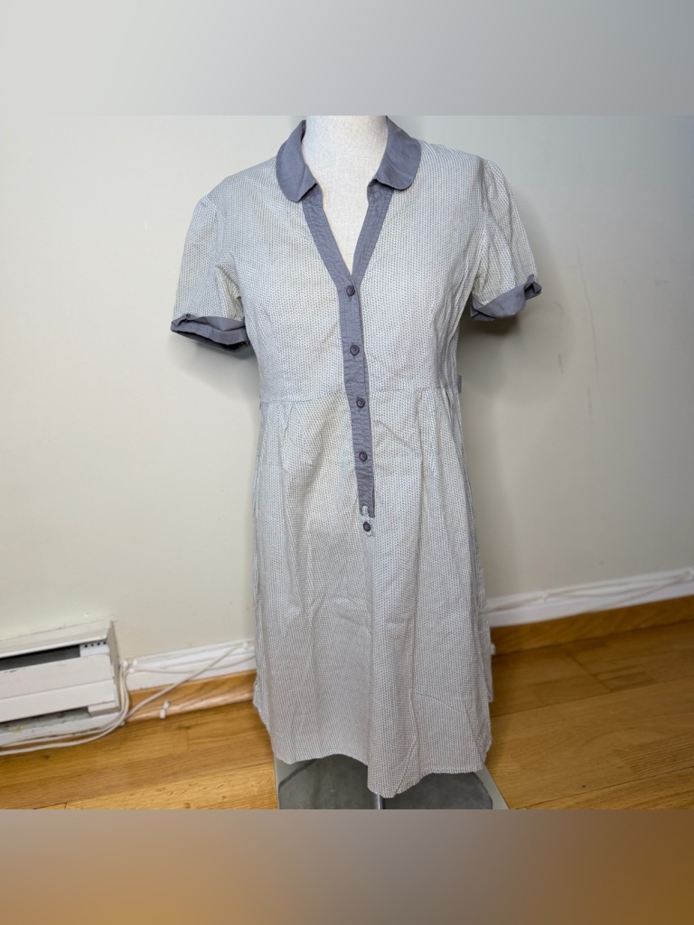 Silence + Noise UO Mini Button Down Collared Shirt Dress Gray S GUC Preppy Mod